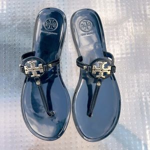 Tory Burch Mini Miller Jelly Sandals - Black - Size 8